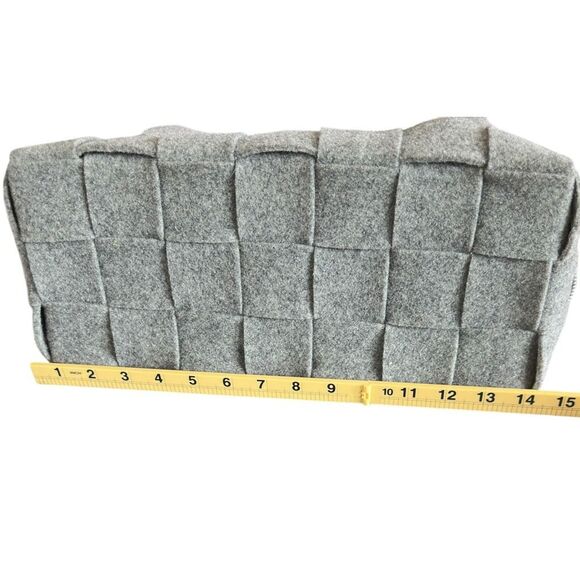 Alma Tonutti Grey Zipper Wool Woven Tote Handbag, Made In Italy Satchel  ***Item - Picture 9 of 10